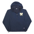 CHAMPION Mens Navy Blue Hooded Jacket S Polyester Plain Zip Outdoor Casual