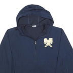 CHAMPION Mens Navy Blue Hooded Jacket S Polyester Plain Zip Outdoor Casual