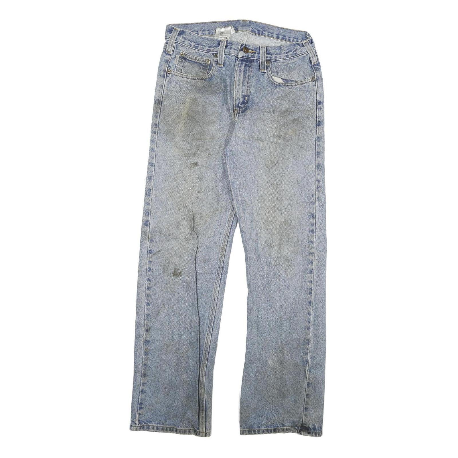 CARHARTT Mens Regular Fit Blue Denim Jeans W30 L32 Classic Cotton Blend Zip