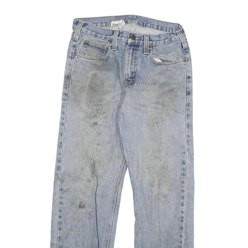 CARHARTT Mens Regular Fit Blue Denim Jeans W30 L32 Classic Cotton Blend Zip