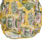 JOSHEPHINE Womens Yellow Green Printed Shirt Long Sleeve Collared L Cotton Blend