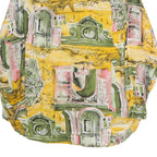 JOSHEPHINE Womens Yellow Green Printed Shirt Long Sleeve Collared L Cotton Blend