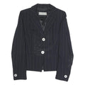 MAX MARA Womens Black Pinstripe Tailored Blazer Jacket UK 6 Polyester Blend