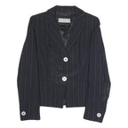 MAX MARA Womens Black Pinstripe Tailored Blazer Jacket UK 6 Polyester Blend