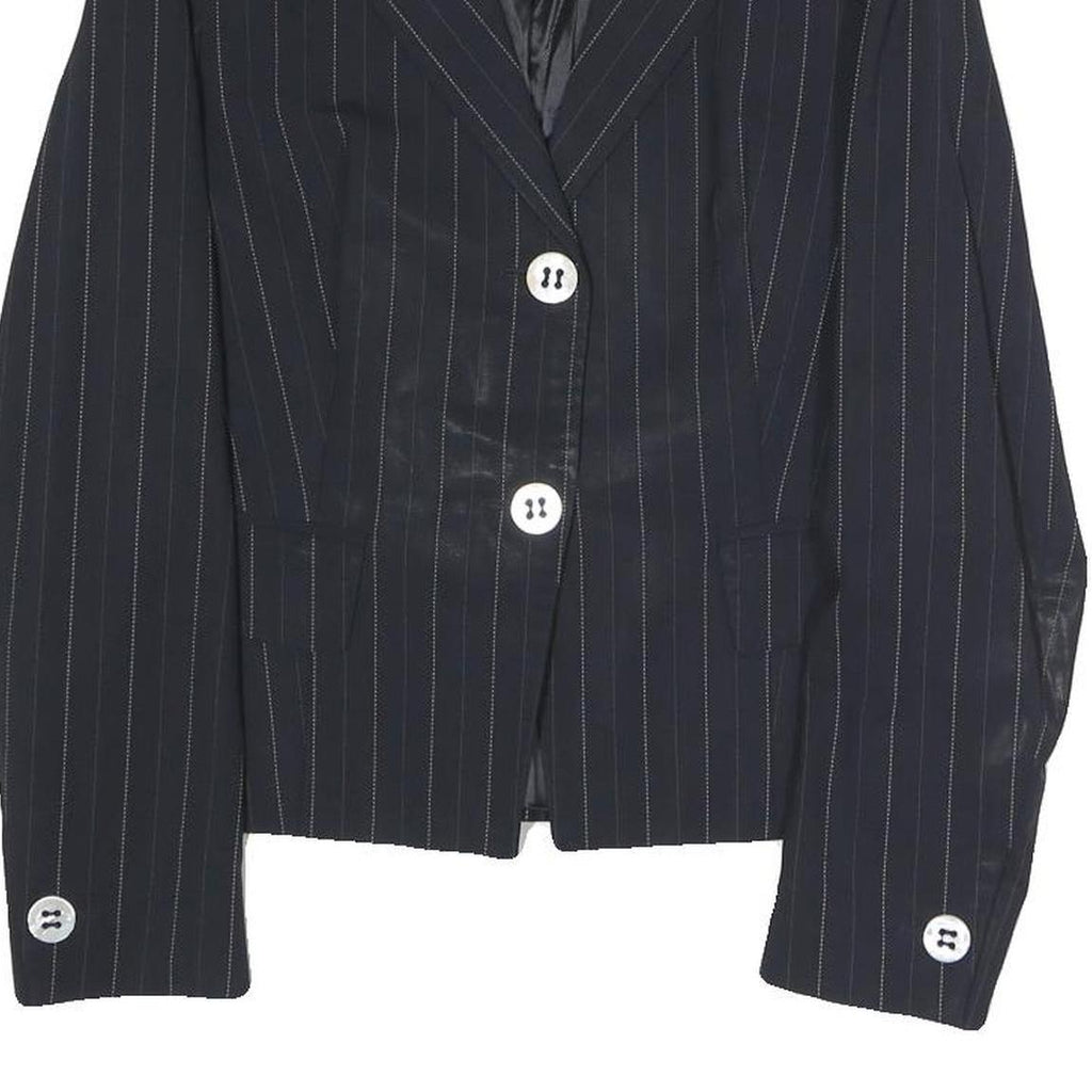 MAX MARA Womens Black Pinstripe Tailored Blazer Jacket UK 6 Polyester Blend