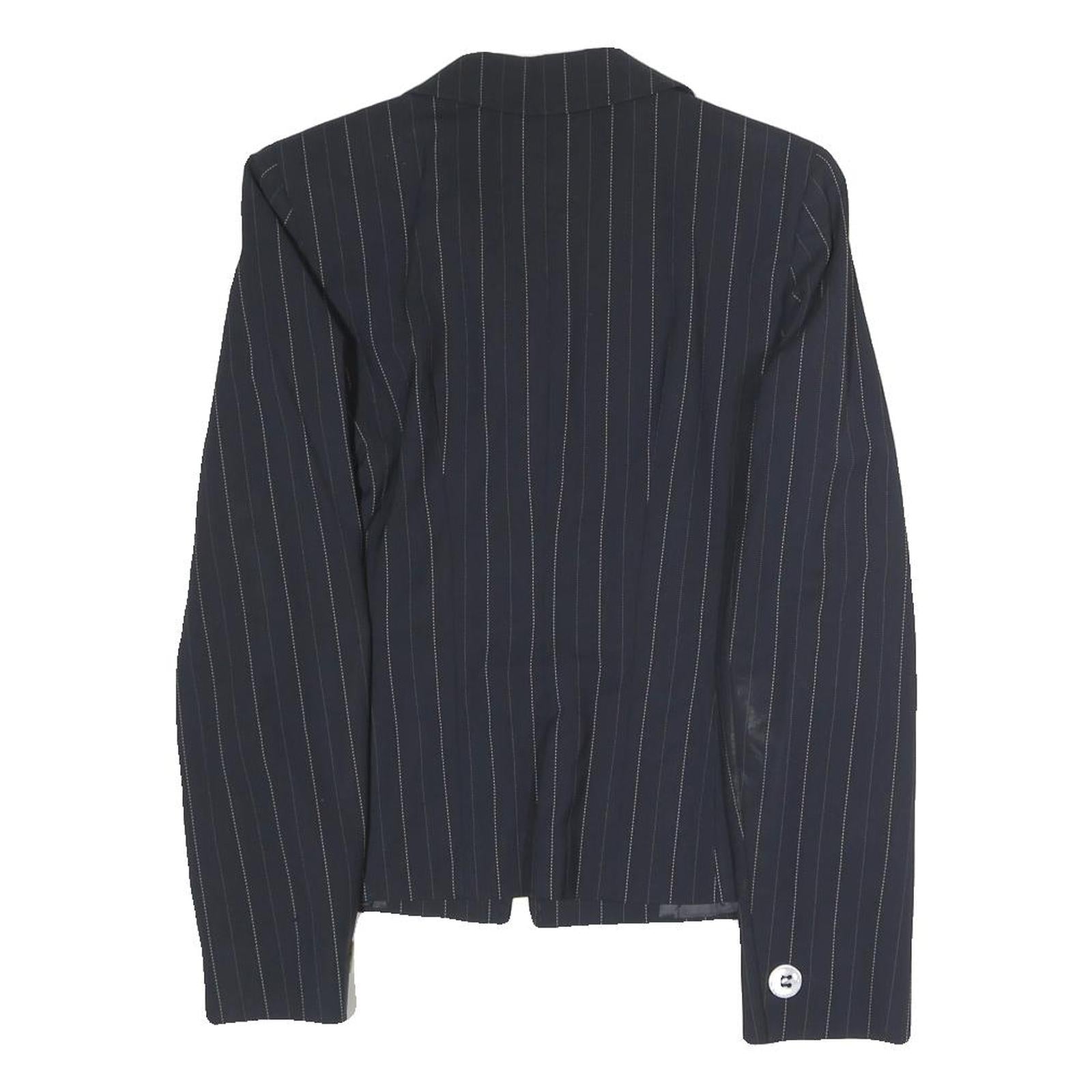 MAX MARA Womens Black Pinstripe Tailored Blazer Jacket UK 6 Polyester Blend