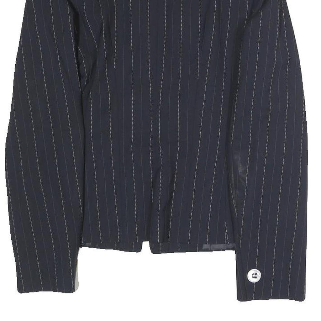 MAX MARA Womens Black Pinstripe Tailored Blazer Jacket UK 6 Polyester Blend