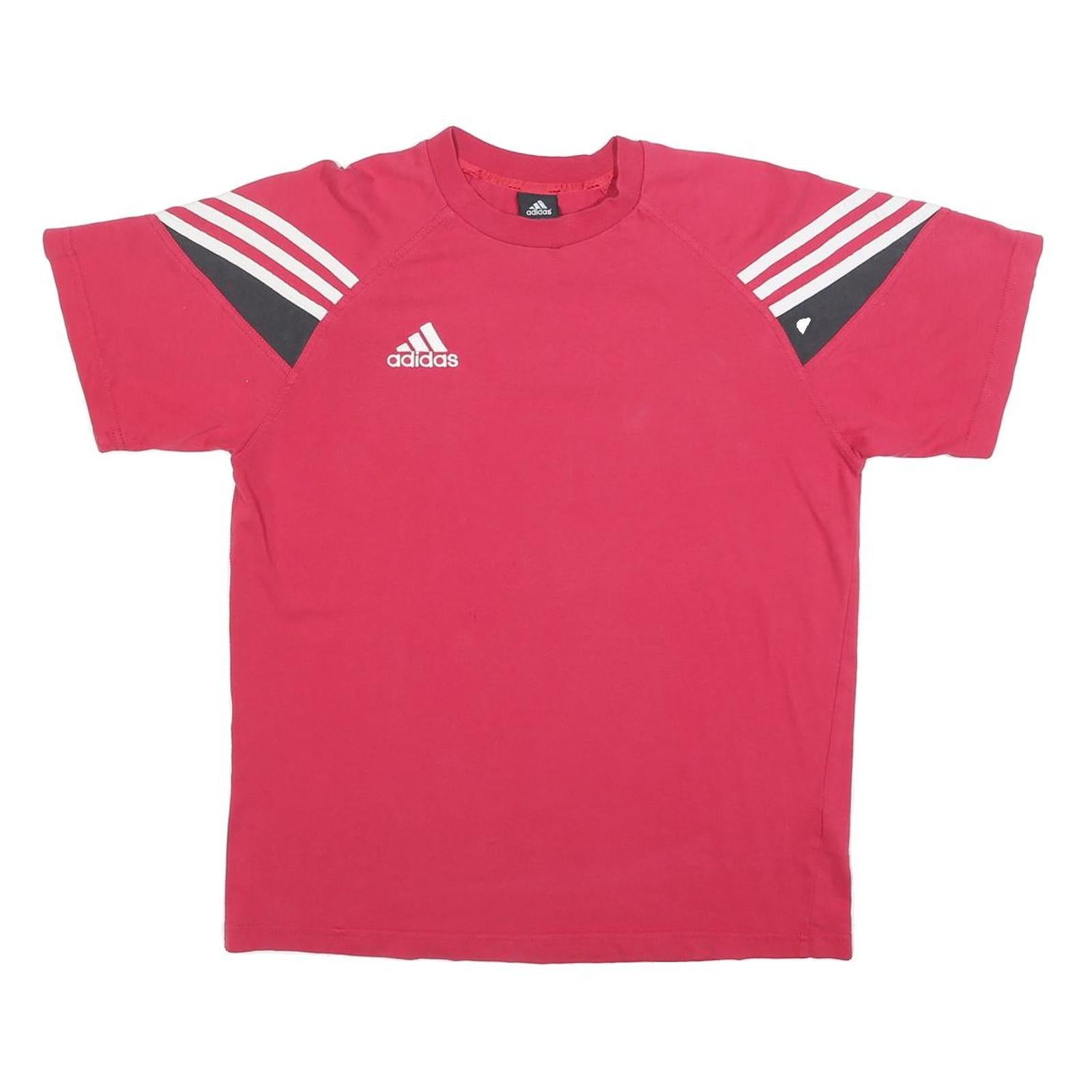 ADIDAS Girls Red T-Shirt XL Short Sleeve Crew Neck Cotton Sports Casual Top