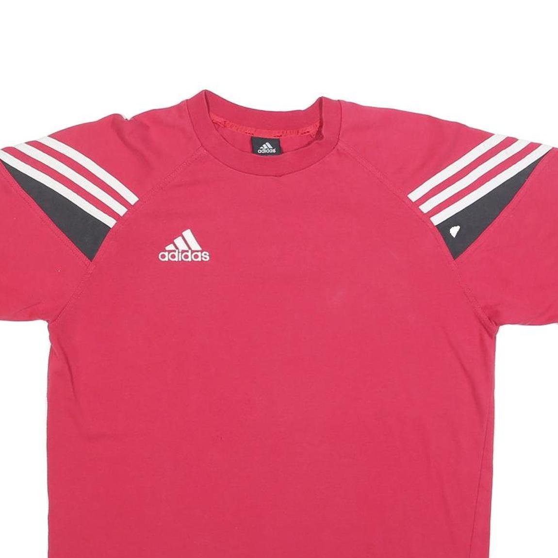 ADIDAS Girls Red T-Shirt XL Short Sleeve Crew Neck Cotton Sports Casual Top