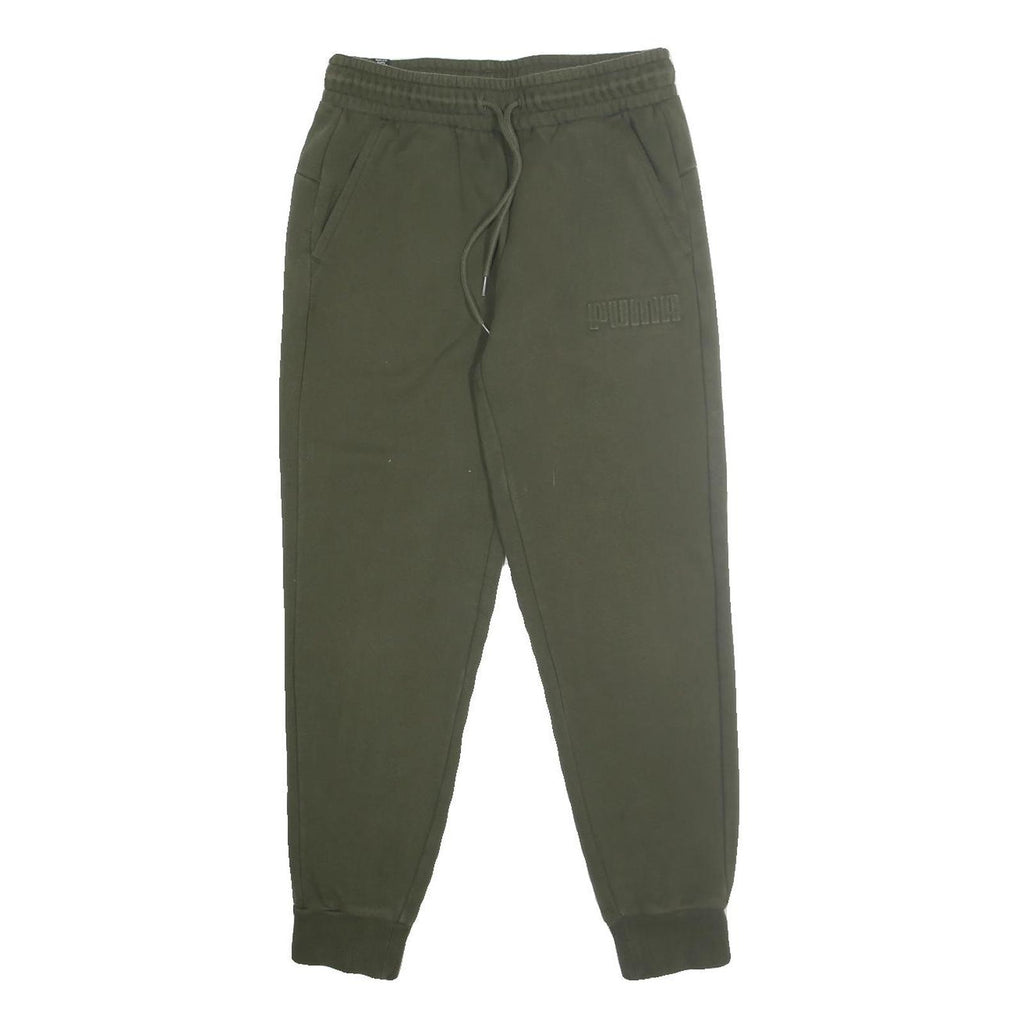 PUMA Mens Joggers Green Slim Tapered S W28 L28 Cotton Blend Casual Wear