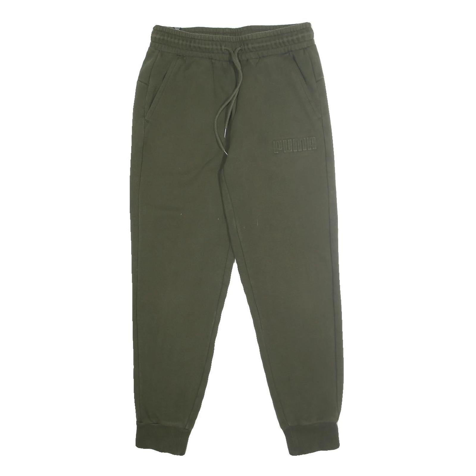 PUMA Mens Joggers Green Slim Tapered S W28 L28 Cotton Blend Casual Wear