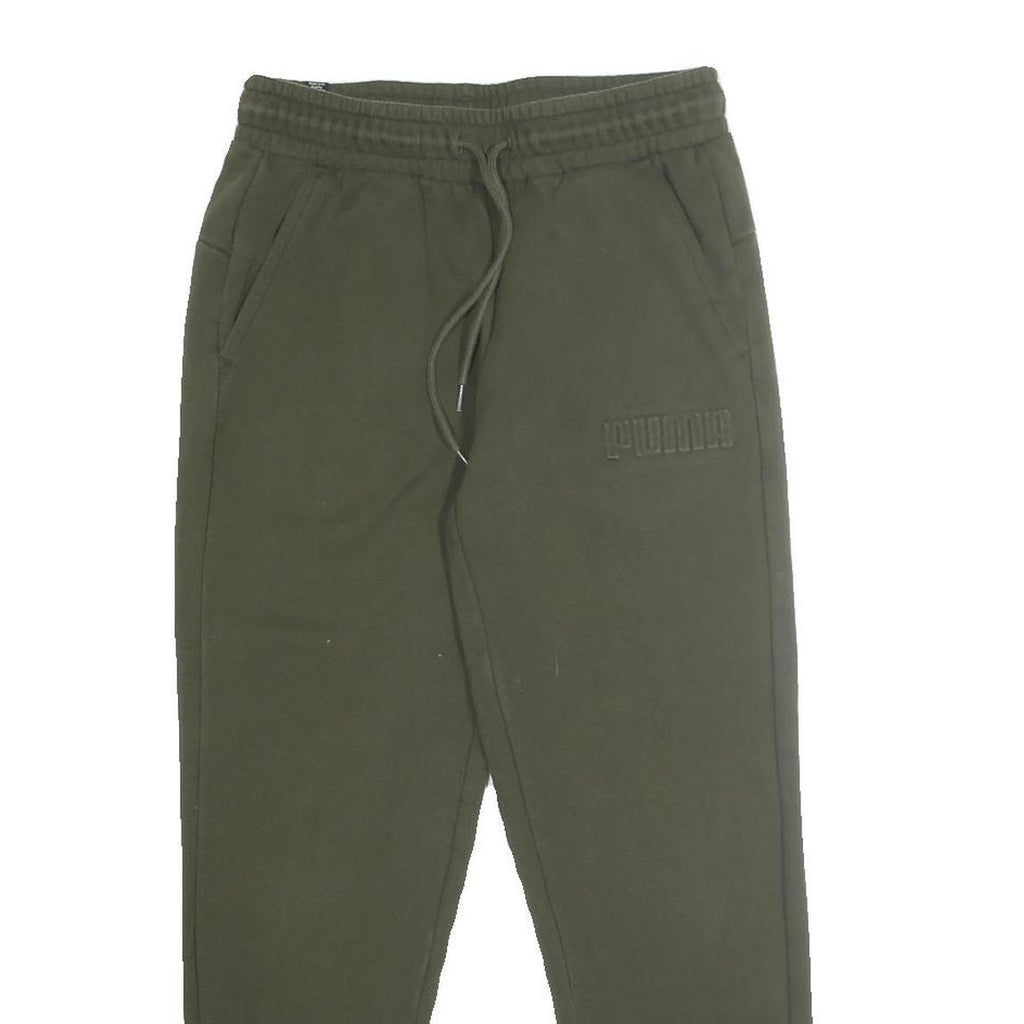 PUMA Mens Joggers Green Slim Tapered S W28 L28 Cotton Blend Casual Wear