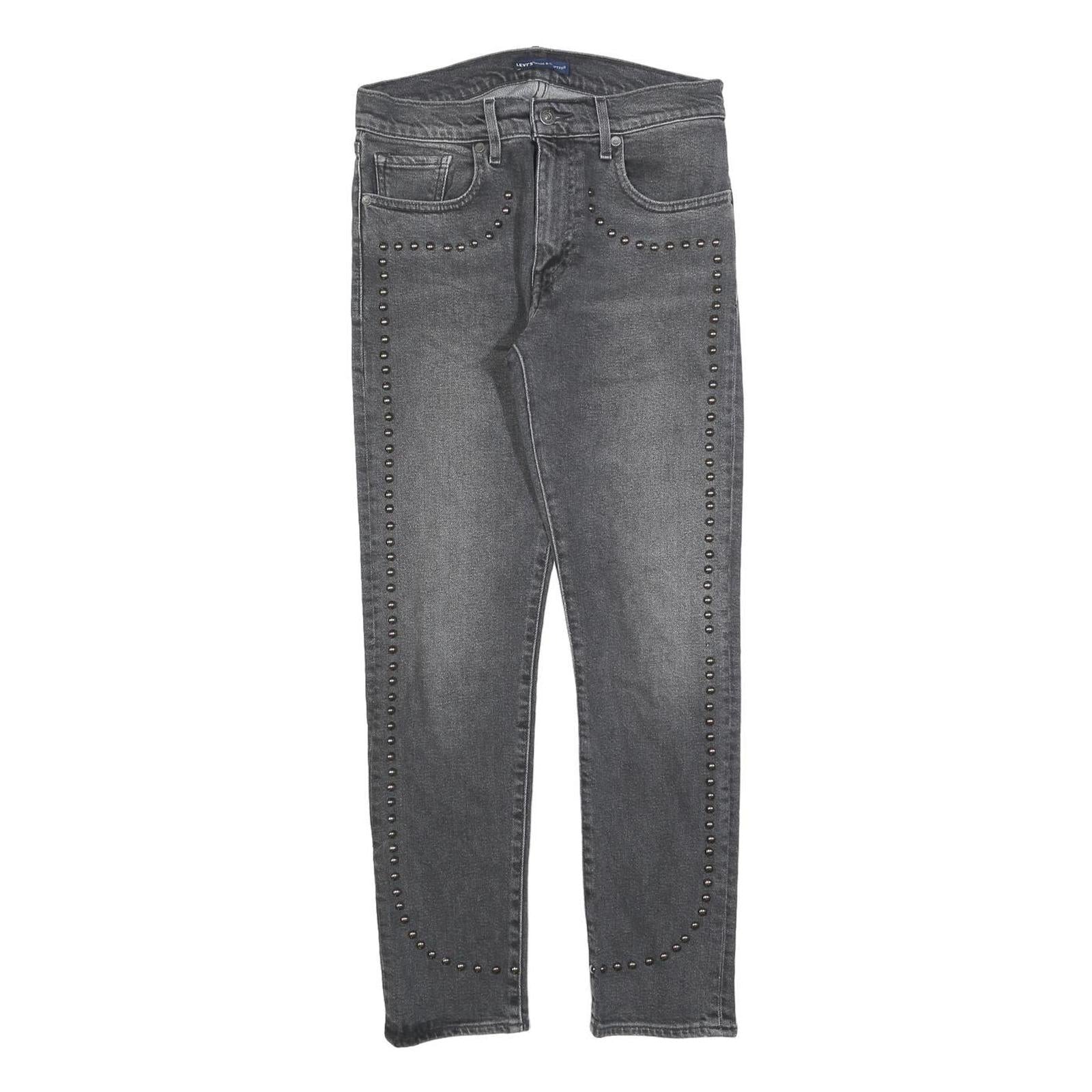 LEVI'S Womens Grey Slim Skinny Denim Light W27 L27 Studded Detail Jeans