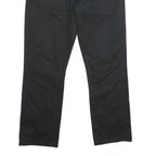 GUESS Mens Cotton Blend Black Regular Fit Straight Leg Trousers W34 L28 Zip