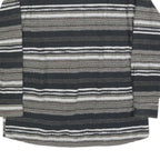 MICHAEL KAUF Mens Black Grey & White Striped Shirt L Long Sleeve Button Collar