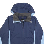 THE NORTH FACE Womens Navy & Light Blue Outdoor Zip Jacket M Nylon Hyvent
