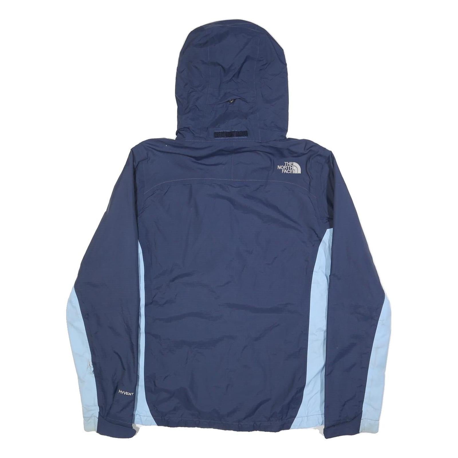 THE NORTH FACE Womens Navy & Light Blue Outdoor Zip Jacket M Nylon Hyvent