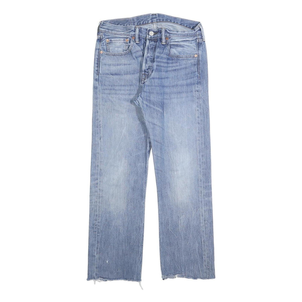 LEVI'S 501 Mens Jeans Blue Regular Straight Denim Light W30 L27 Classic Button