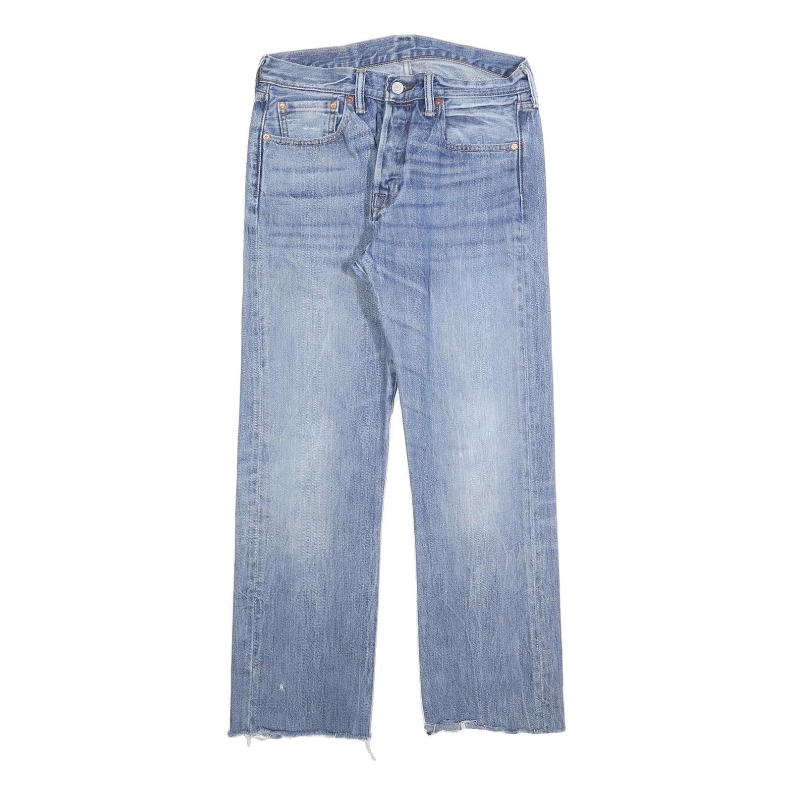 LEVI'S 501 Mens Jeans Blue Regular Straight Denim Light W30 L27 Classic Button
