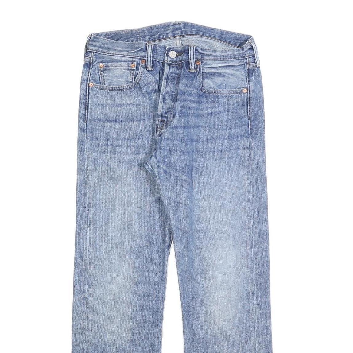 LEVI'S 501 Mens Jeans Blue Regular Straight Denim Light W30 L27 Classic Button