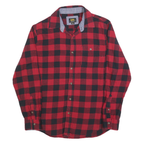 LEE Mens Red & Black Check Shirt M Cotton Casual Button Up Classic