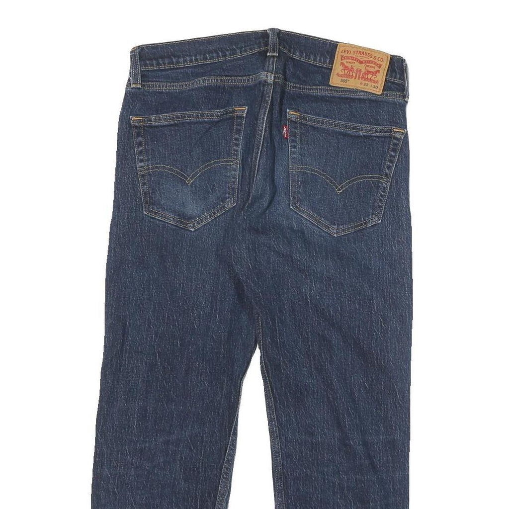 LEVI'S 505 Mens Jeans Blue Regular Straight Denim Medium W31 L25 Zip Closure