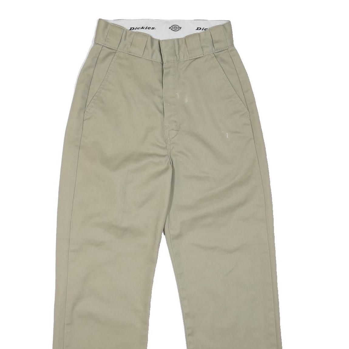 DICKIES Womens Cotton Blend Beige Regular Fit Straight Leg Trousers W25 L27