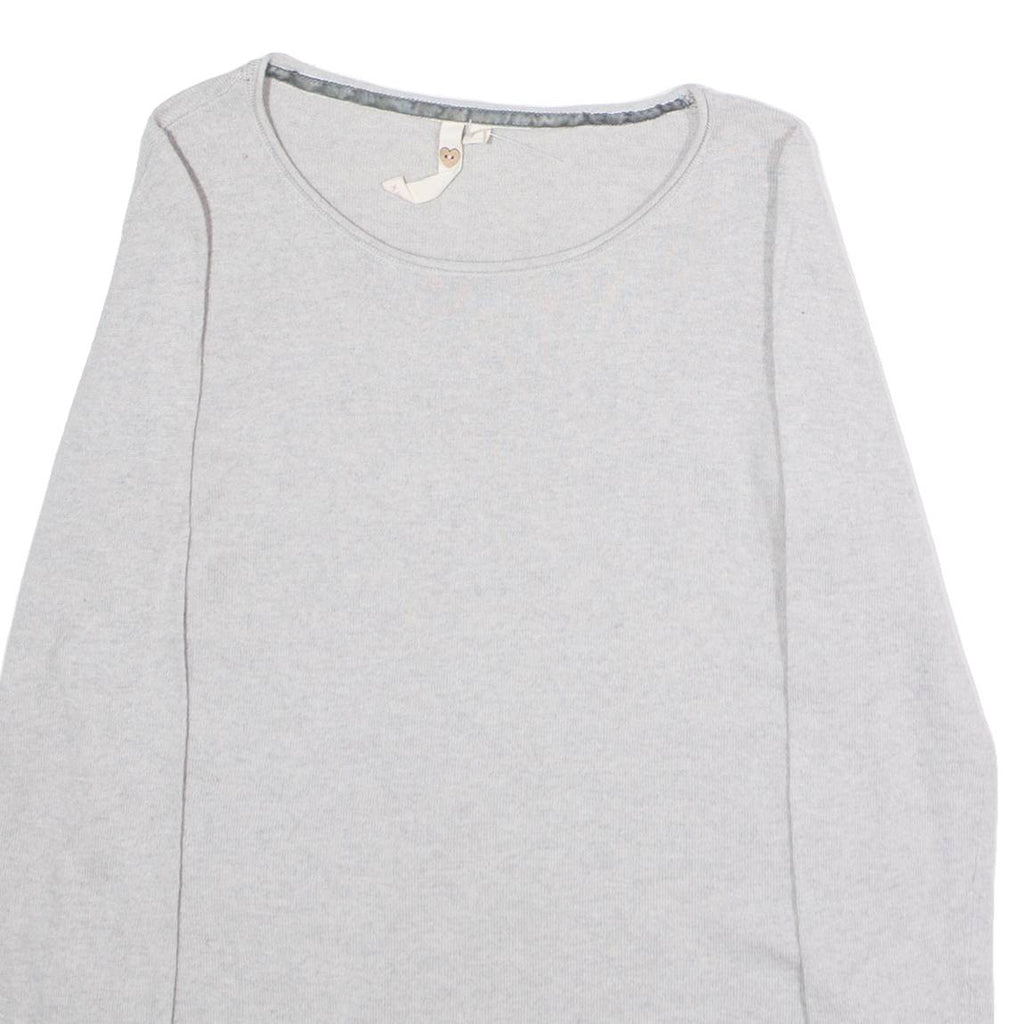 WHITE STUFF Womens Patterned Jumper Grey Tight Knit Wool UK 8