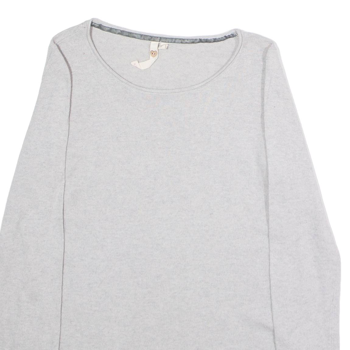 WHITE STUFF Womens Patterned Jumper Grey Tight Knit Wool UK 8