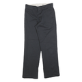 DICKIES Mens Cotton Blend Black Regular Fit Straight Leg Trousers W30 L30