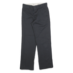 DICKIES Mens Cotton Blend Black Regular Fit Straight Leg Trousers W30 L30