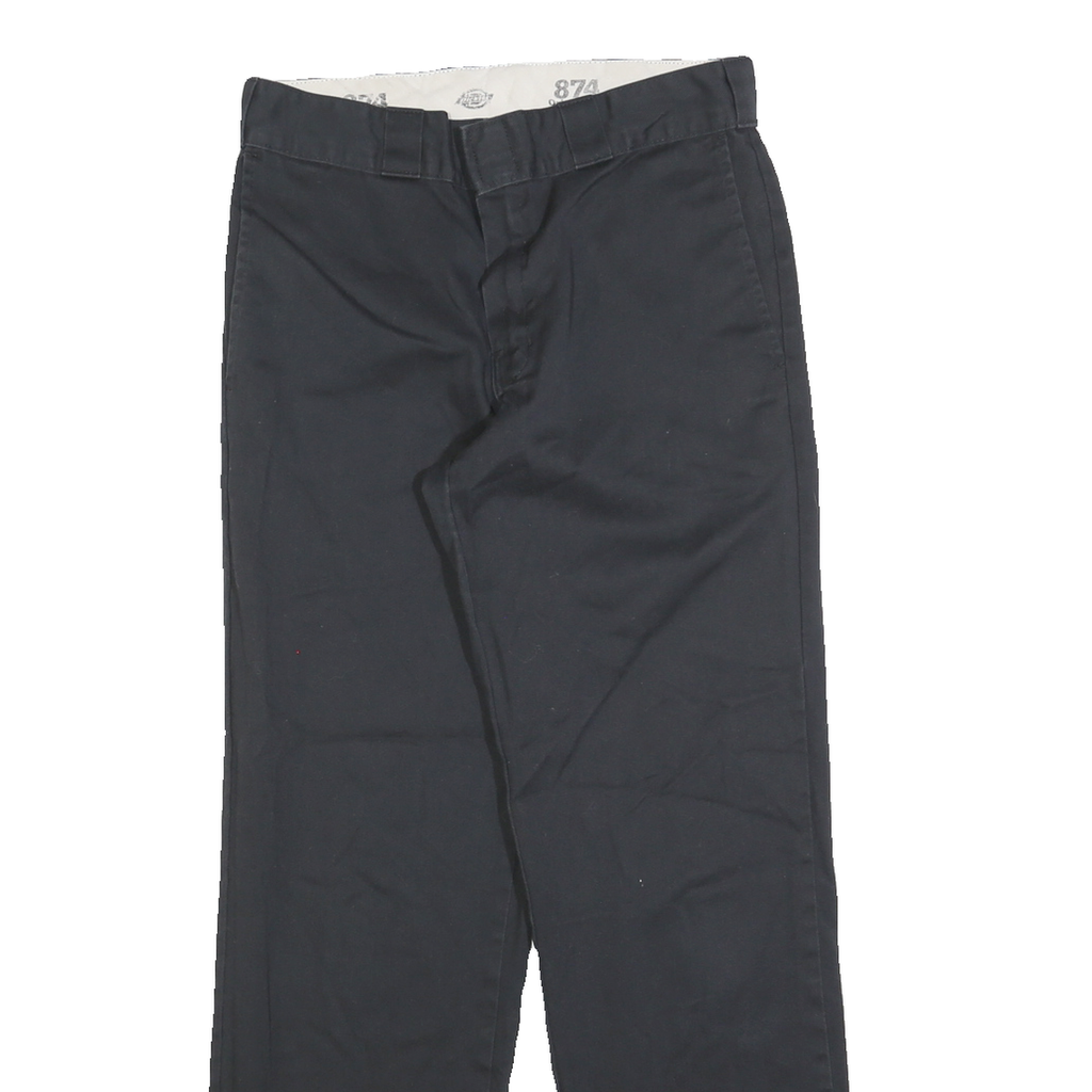 DICKIES Mens Cotton Blend Black Regular Fit Straight Leg Trousers W30 L30