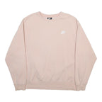 NIKE Womens Pink Crew Neck XL Sweatshirt Cotton Blend Casual Pullover