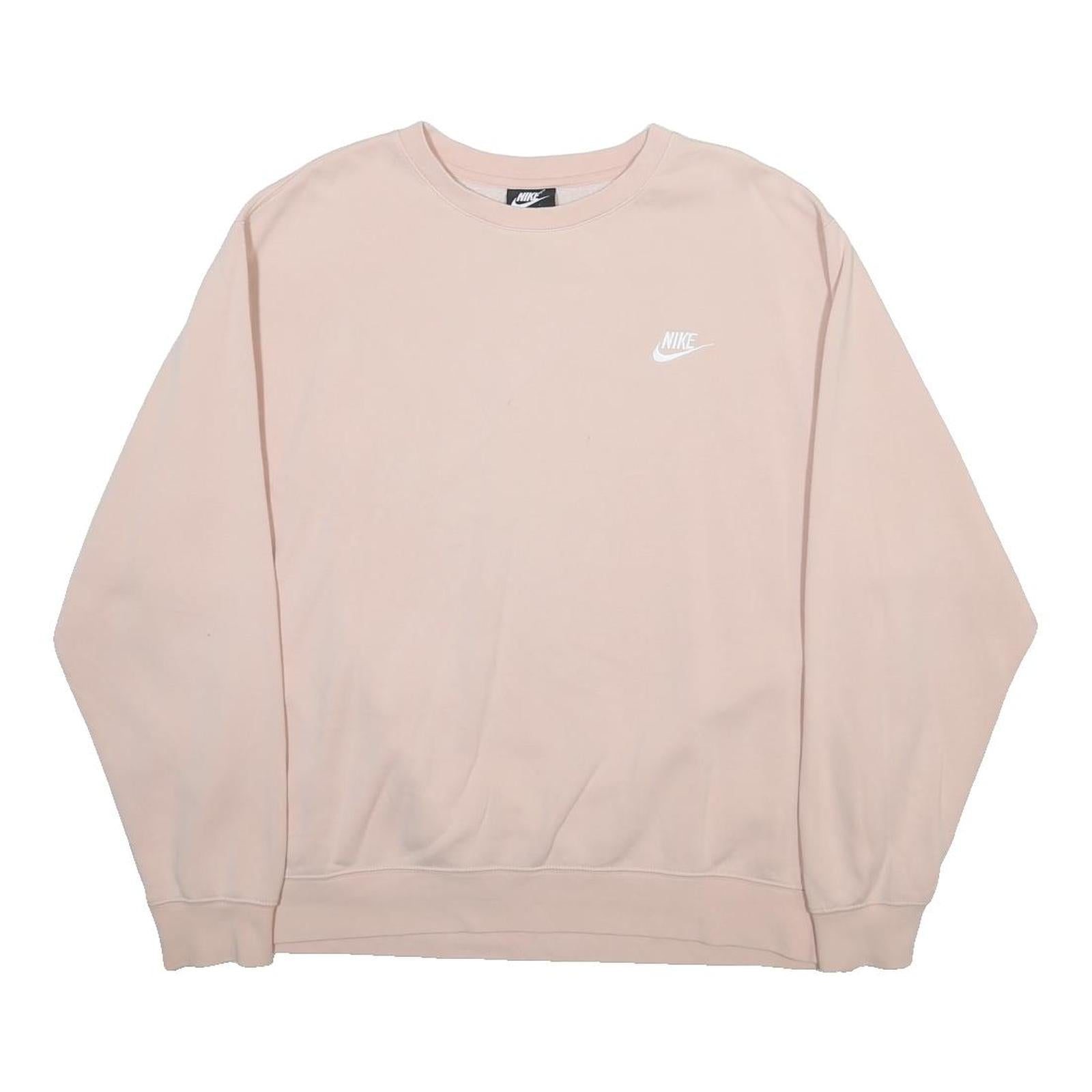 NIKE Womens Pink Crew Neck XL Sweatshirt Cotton Blend Casual Pullover