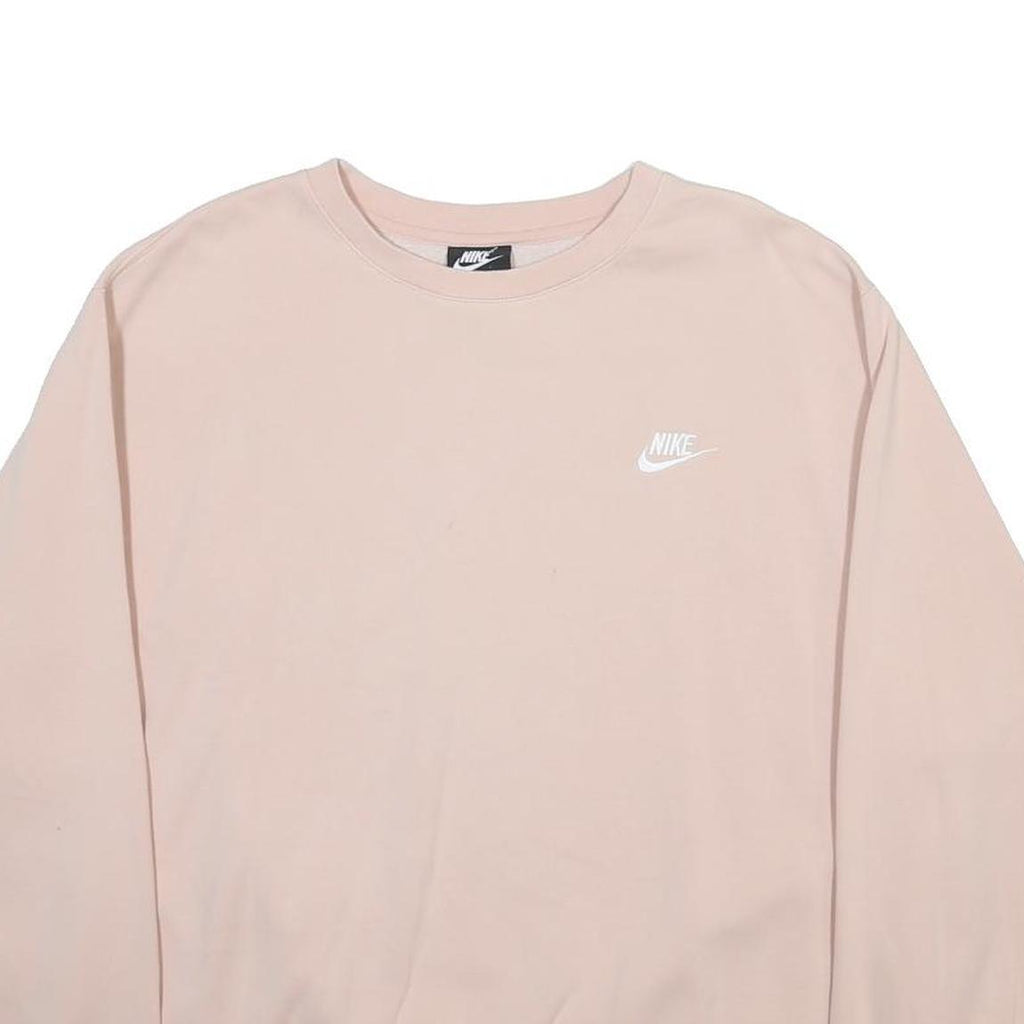NIKE Womens Pink Crew Neck XL Sweatshirt Cotton Blend Casual Pullover