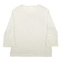 CALVIN KLEIN Womens Cream Plain Pullover Jumper Crew Neck XL Polyester Blend
