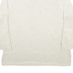 CALVIN KLEIN Womens Cream Plain Pullover Jumper Crew Neck XL Polyester Blend