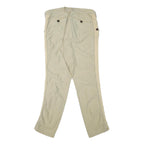 WORK NOT WORK Mens Cotton Blend Beige Slim Straight Trousers W34 L31 Stylish