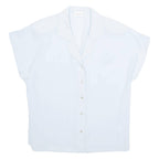Sheer Womens Blouse Blue V-Neck L