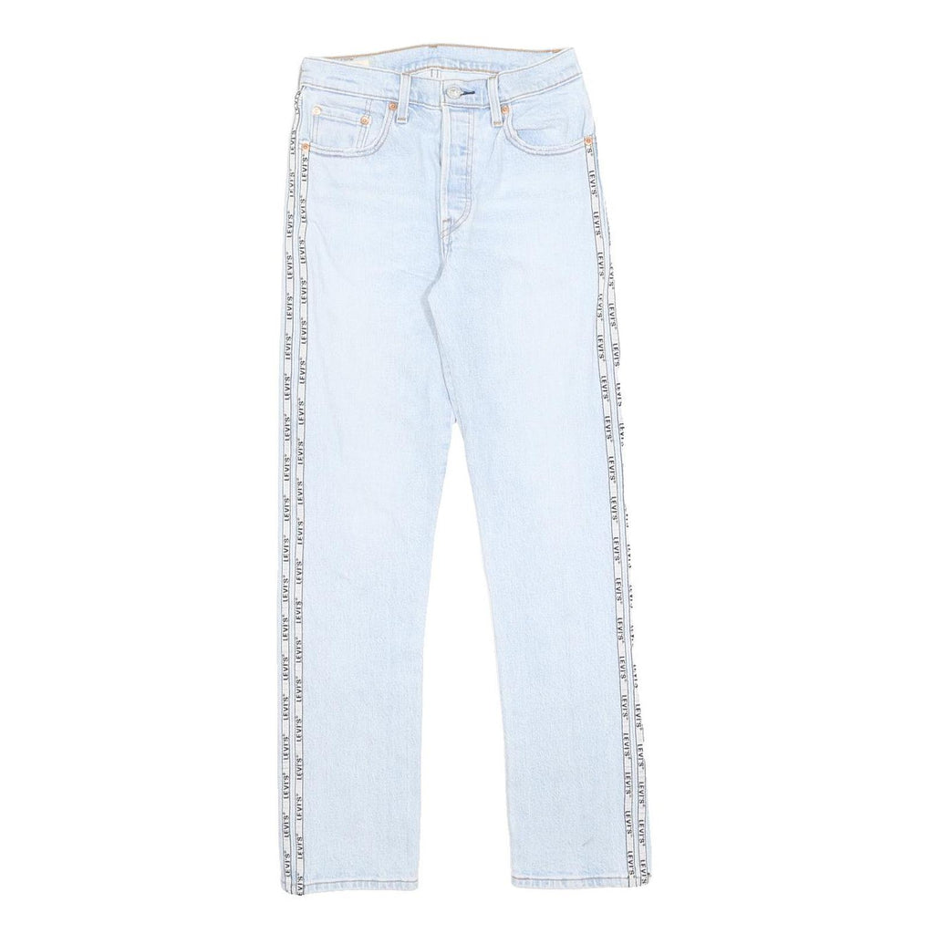 LEVI'S 501 Womens Jeans Light Blue Regular Straight Denim W26 L29 Button Fly