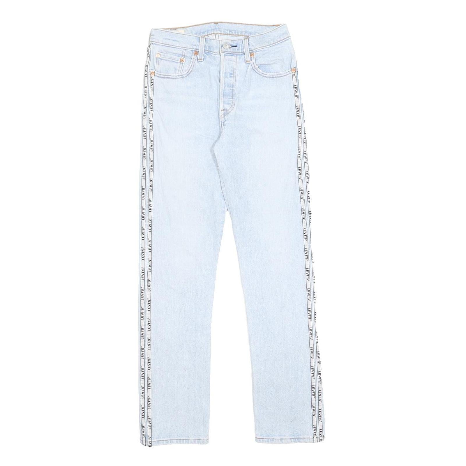 LEVI'S 501 Womens Jeans Light Blue Regular Straight Denim W26 L29 Button Fly