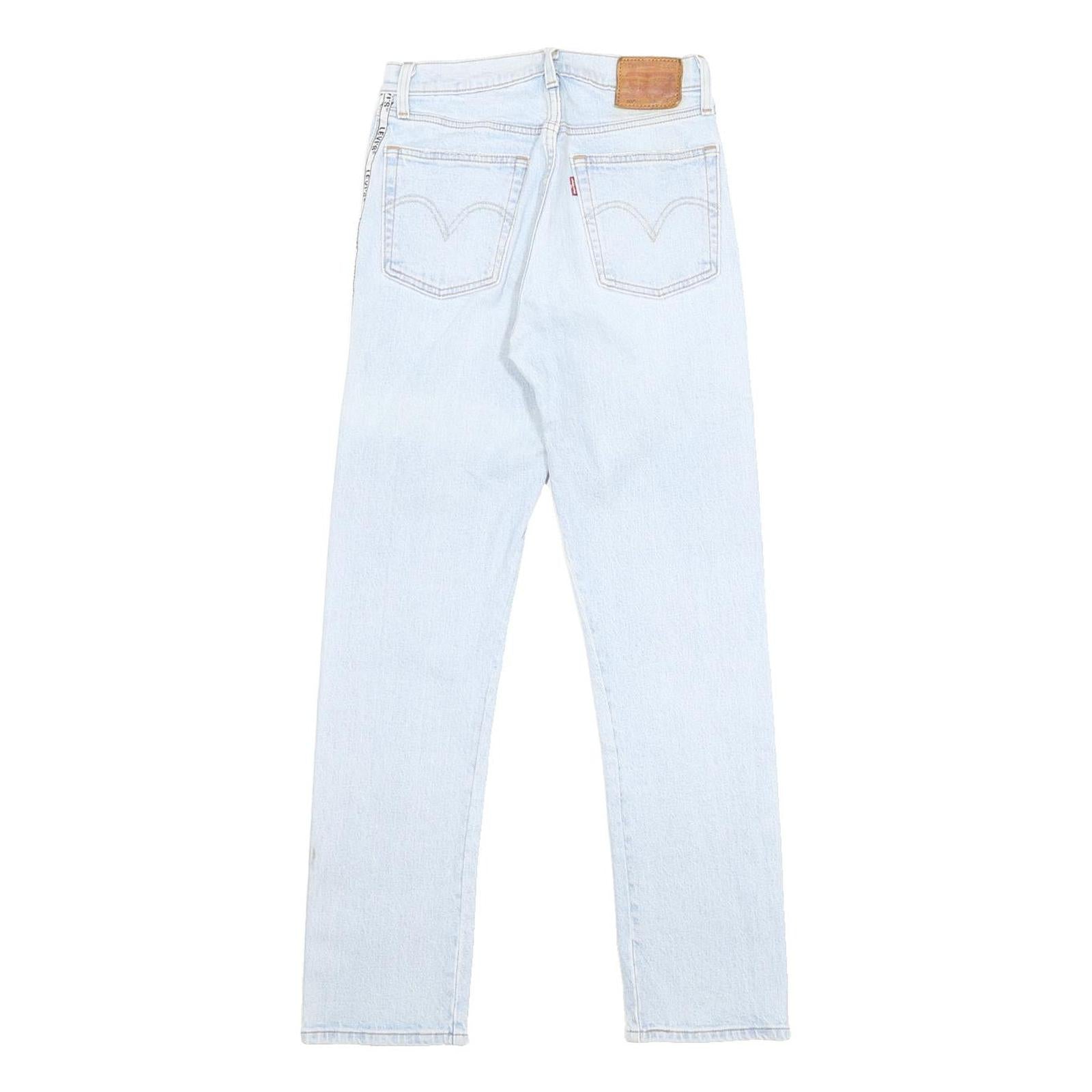 LEVI'S 501 Womens Jeans Light Blue Regular Straight Denim W26 L29 Button Fly