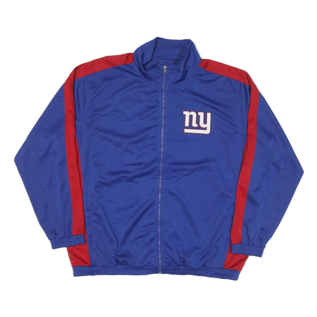 NFL Mens Blue & Red Giants Zip Polyester Blend Jacket 2XL Sportswear Teamwear