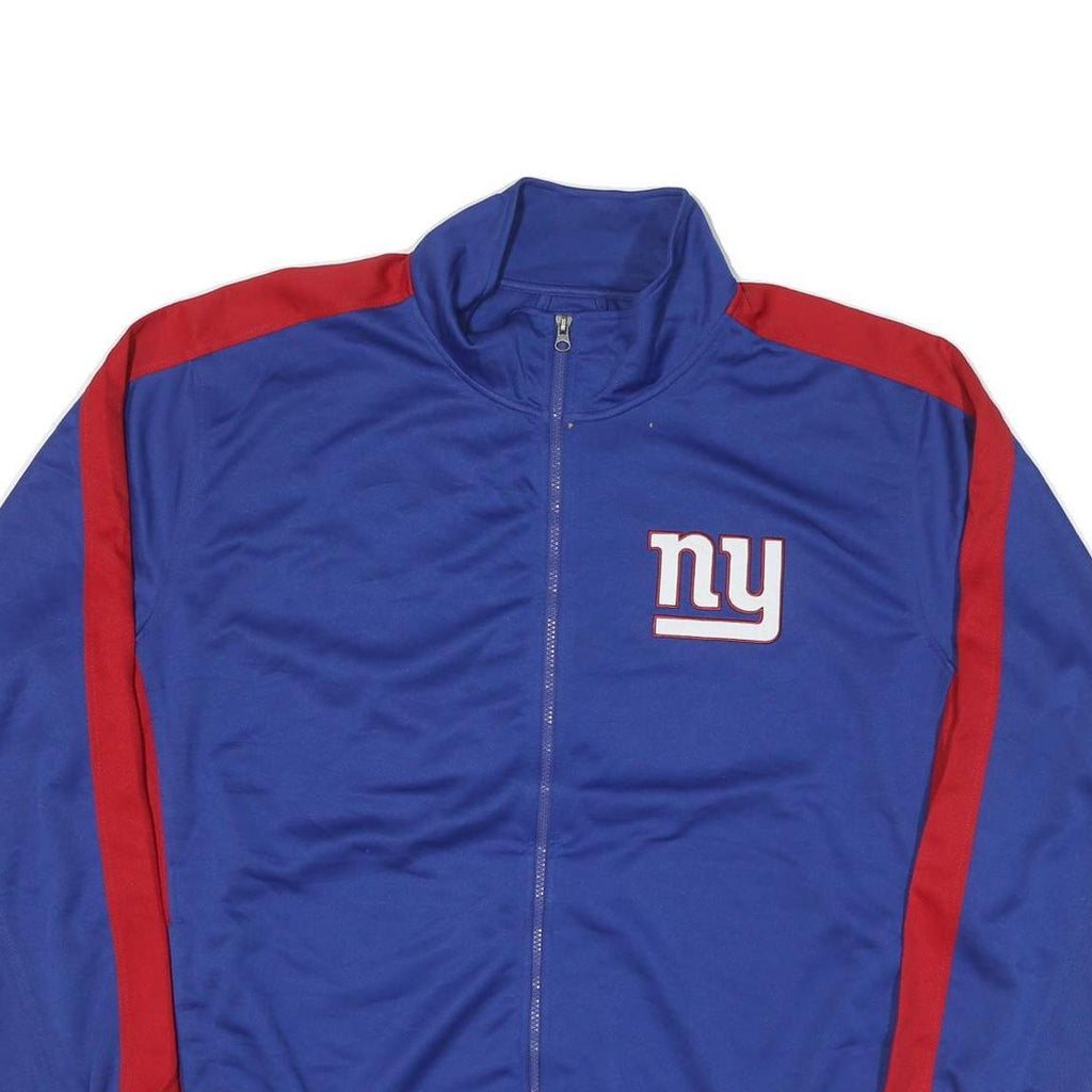 NFL Mens Blue & Red Giants Zip Polyester Blend Jacket 2XL Sportswear Teamwear