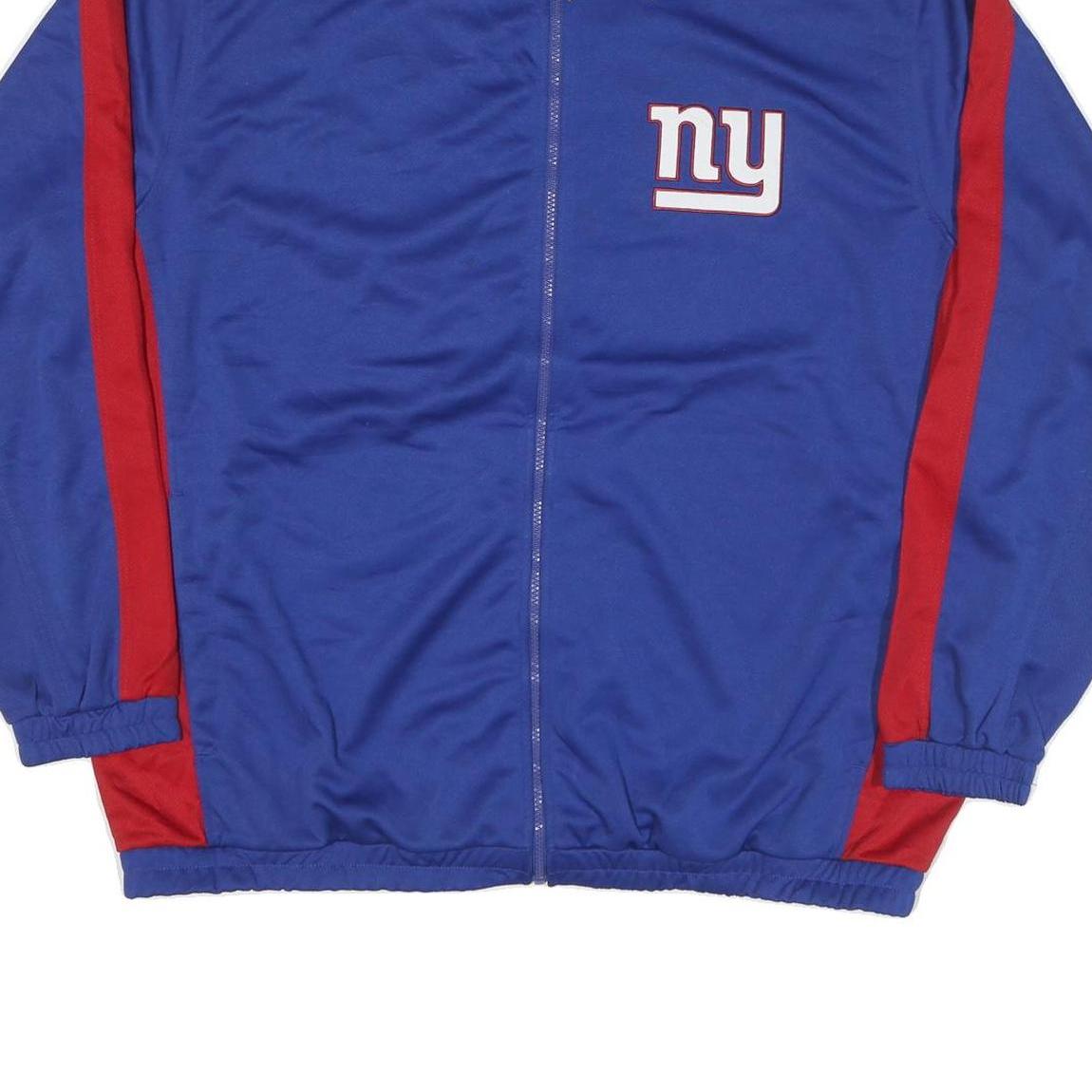 NFL Mens Blue & Red Giants Zip Polyester Blend Jacket 2XL Sportswear Teamwear