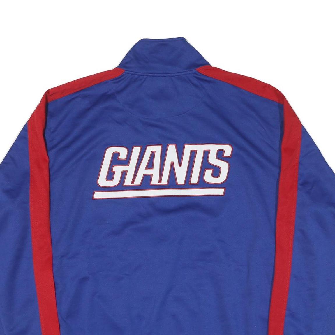 NFL Mens Blue & Red Giants Zip Polyester Blend Jacket 2XL Sportswear Teamwear
