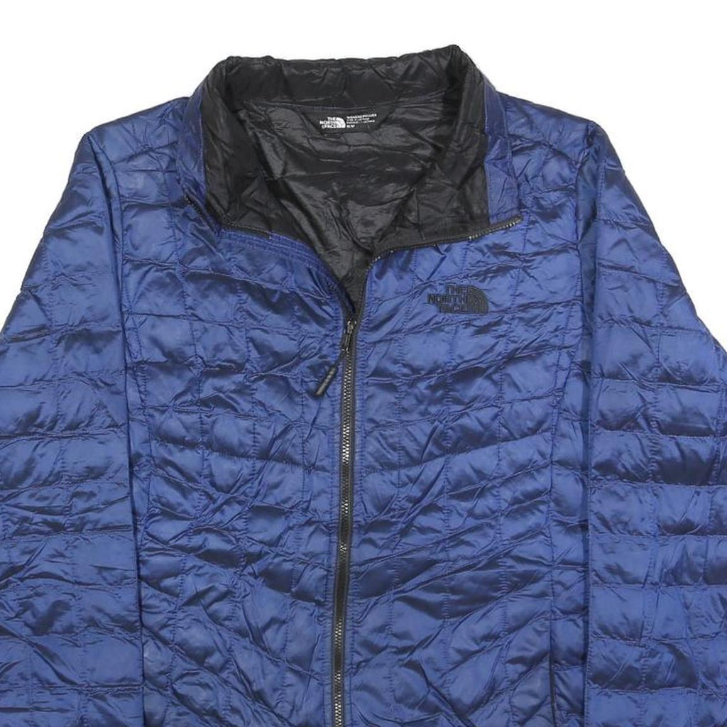 THE NORTH FACE Womens Blue Quilted Jacket M Polyester Blend Lightweight Zip