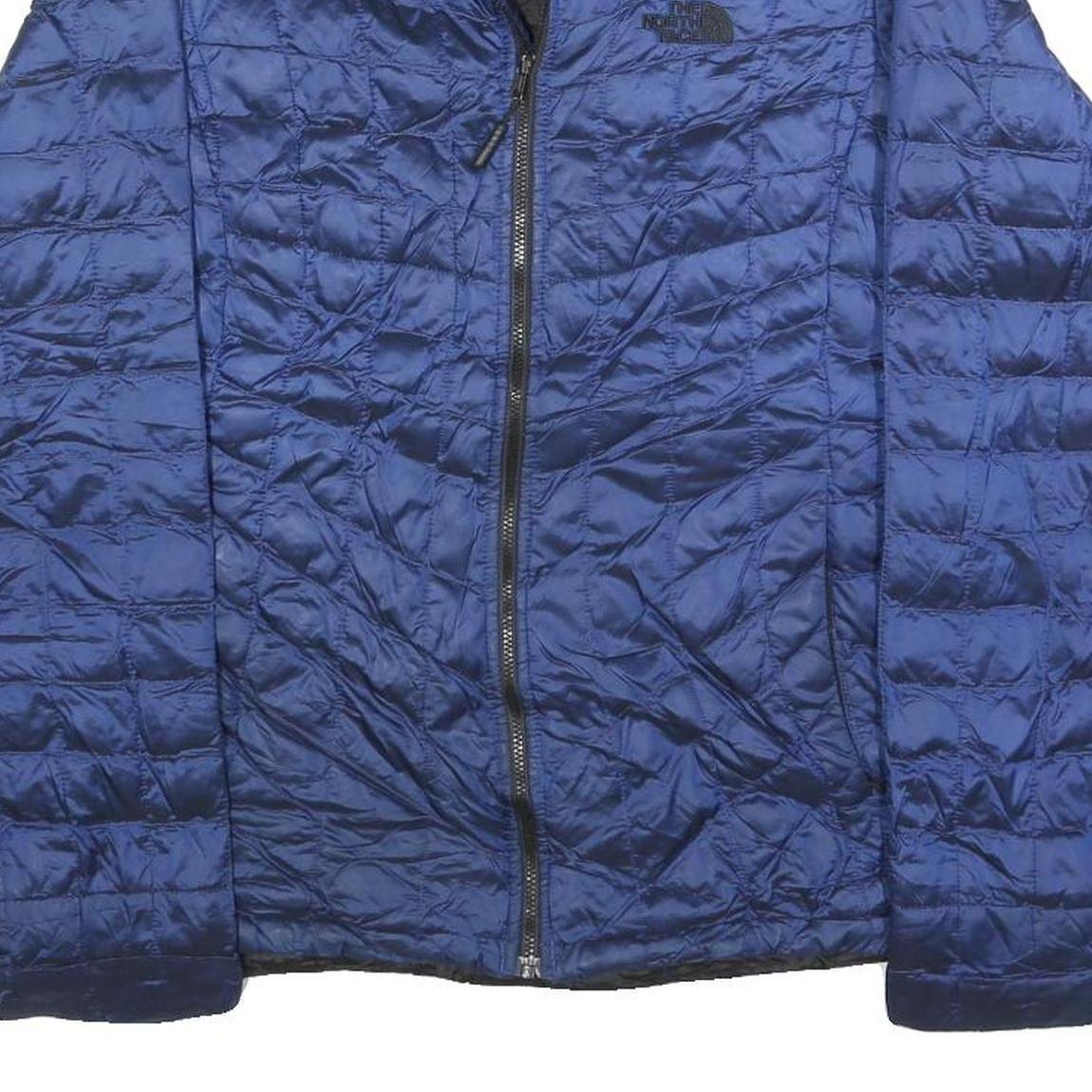 THE NORTH FACE Womens Blue Quilted Jacket M Polyester Blend Lightweight Zip