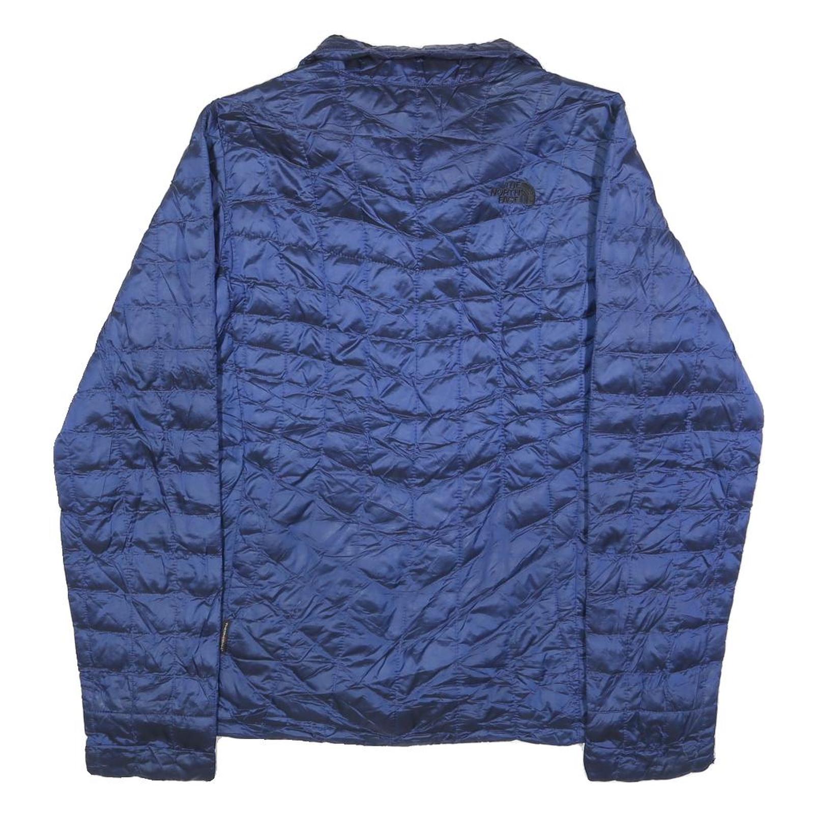 THE NORTH FACE Womens Blue Quilted Jacket M Polyester Blend Lightweight Zip