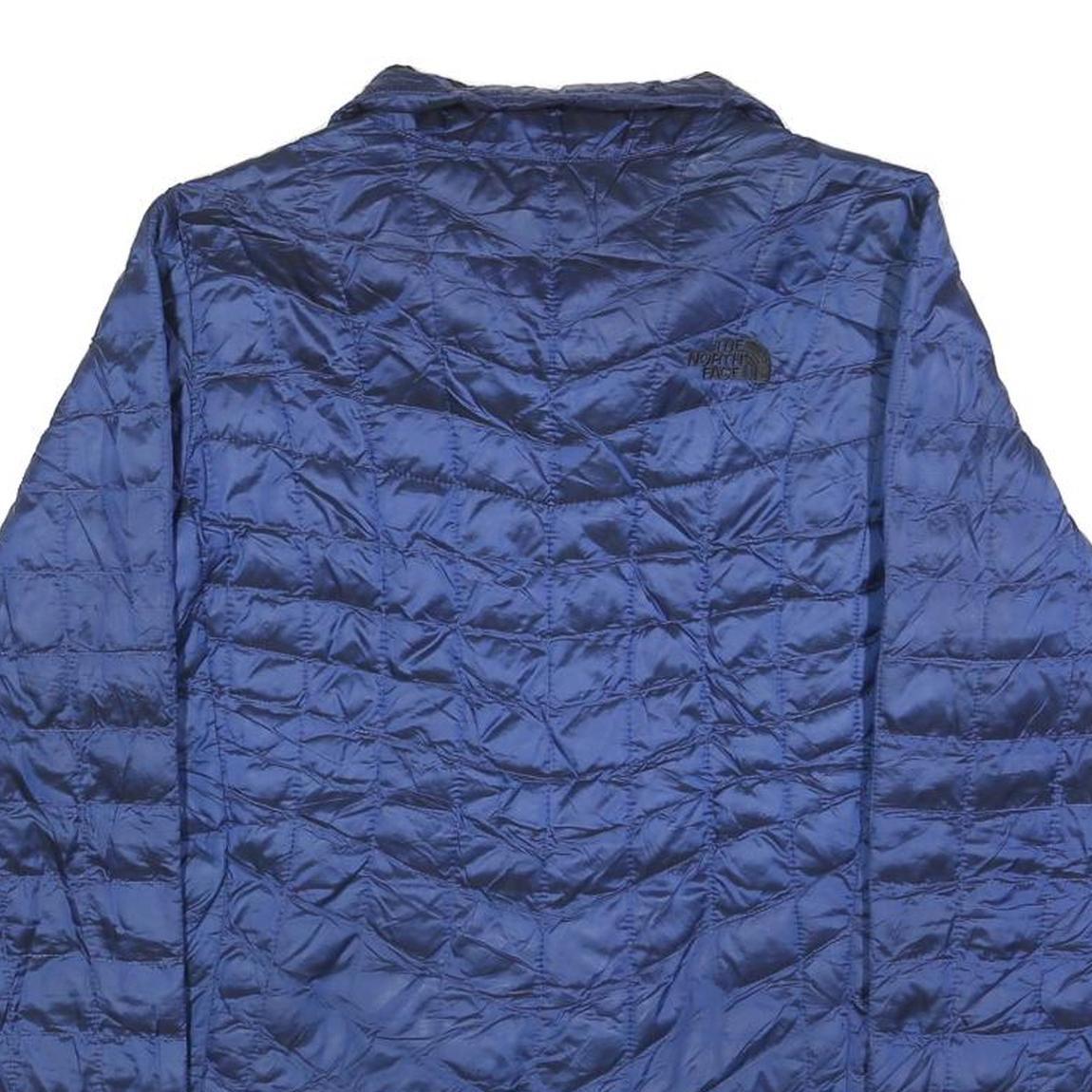 THE NORTH FACE Womens Blue Quilted Jacket M Polyester Blend Lightweight Zip